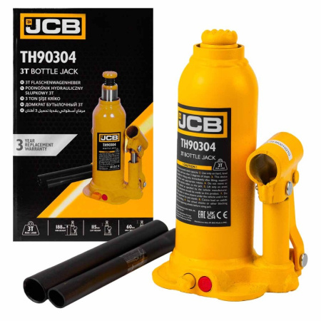 Домкрат бутылочный 3т с клапаном - JCB-TH90304