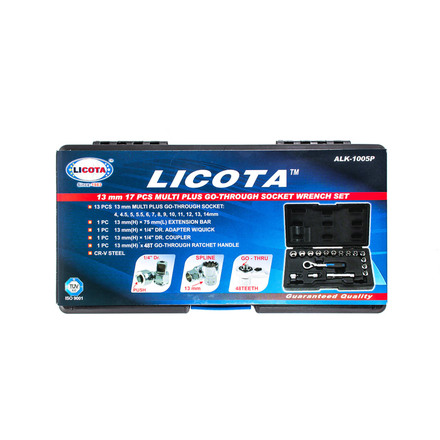 Licota ALK-1005P Набор торцевых головок проходных с аксессуарами 13 мм 17 пр.