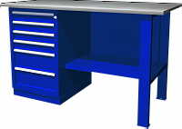 OWB1-60 Верстак с одной тумбой, тумба с 6 ящиками, 1390х686х820 мм
