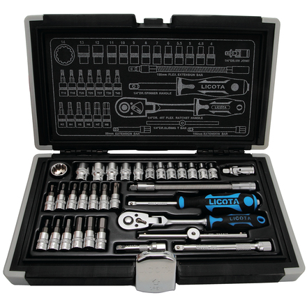 Licota ALK-0003P Набор торцевых головок 1/4" 33пр spline