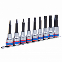 Набор торцевых насадок 1/2", TORX, Т20-Т60 мм, L = 80 мм, 9 предметов  KING TONY 4119PR10