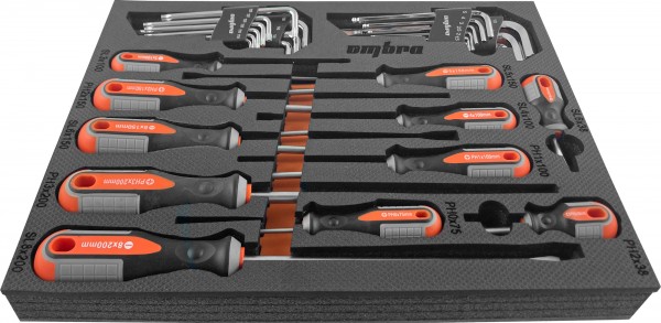 Набор стержневых отвёрток и торцевых ключей OMBRA OMT29STE