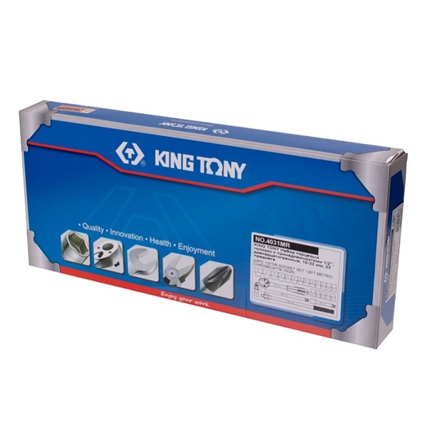Набор торцевых головок с принадлежностями 1/2", двенадцатигранные, 10-32 мм, 23 предмета KING TONY 4031MR