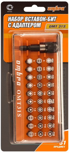 Набор вставок-бит Ombra OMT31S 31 предмет