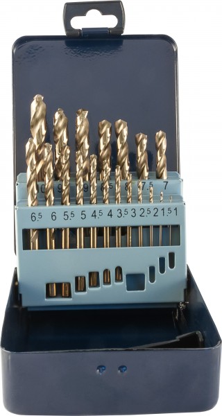 Набор спиральных сверл TDBS19K5 по металлу HSS Co в металлическом кейсе, d1.0-10.0 мм