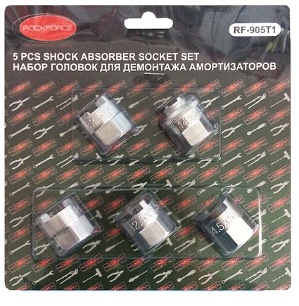 Набор головок для разборки стоек амортизаторов (10.5х3.5, 12.5х3.5, 14х2.5, 14.5х3, 14.5х5), 5пр., в блистере