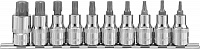 912910 Набор насадок торцевых 1/2"DR с вставками-битами TORX® на держателе, T20-T70, 55 мм, 10 предметов