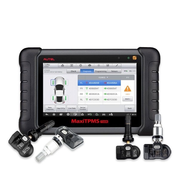 Сканер диагностический Autel MaxiTPMS TS608, OBD2, Bluetooth, 4 датчика TPMS, в комплекте