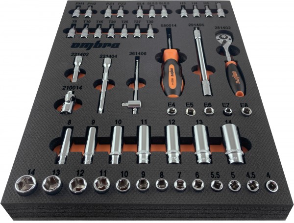 Набор головок торцевых Ombra OMT50STE, 1/4" DR с аксессуарами