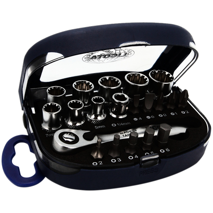 Licota ABD-70003 Набор торцевых головок 1/4" с мини трещоткой 20пр.