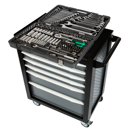 GARWIN PRO EQ-000012 Тележка инструментальная Standart 6 полок, с комплектом инструмента в разборном кейсе, 169 пр.