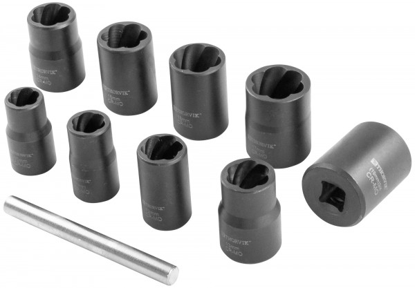 Набор головок BESS3810  торцевых спиральных для поврежденного крепежа 3/8"DR, 10-19 мм