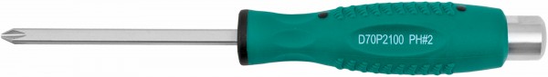 Отвертка стержневая крестовая D70P2100, ударная, силовая под ключ, PH2х100