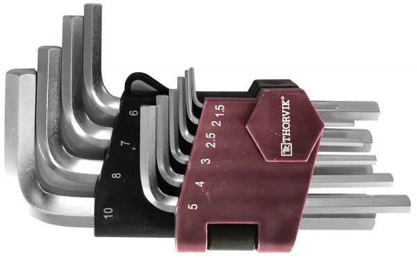 Набор ключей торцевых шестигранных коротких HKS10S, H1.5-H10