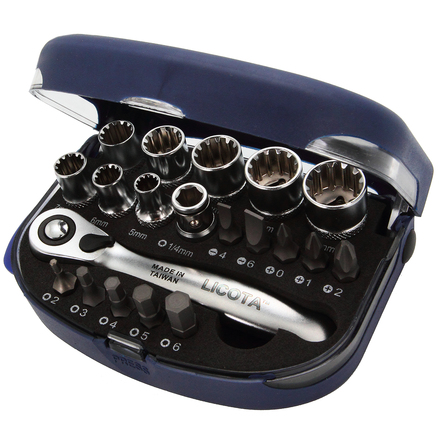 Licota ABD-70003 Набор торцевых головок 1/4" с мини трещоткой 20пр.