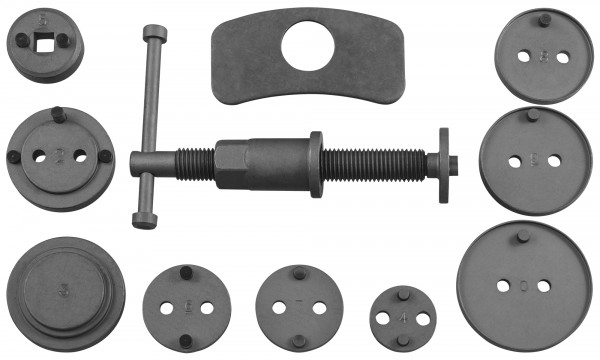 Комплект инструмента для возврата поршней тормозных цилиндров дисковых тормозов JONNESWAY AN010001 11 предметов