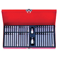 Набор вставок (бит) 10 мм, TORX, SPLINE, HEX, 44 предмета KING TONY 1044CQ