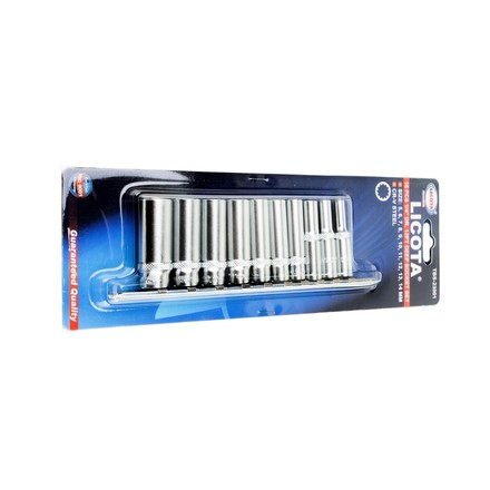 Licota TBS-23001 Набор глубоких торцевых головок 1/4" 12 гр. 5-14 мм 10пр. на линейке