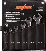 Набор ключей гаечных рожковых в сумке Ombra OMT6S (8-27 мм, 6 предметов)