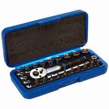 Набор торцевых головок с принадлежностями 1/4", шестигранные, 4-13 мм, 25 предметов KING TONY 2525MRE