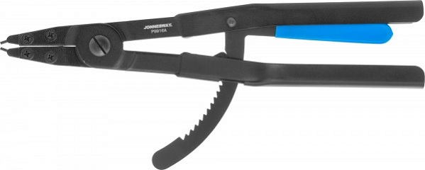 Щипцы прямые с фиксатором для стопорных колец jonnesway P9916A, сжим, 85-170 мм, 4.5-5.5 мм, 400 мм