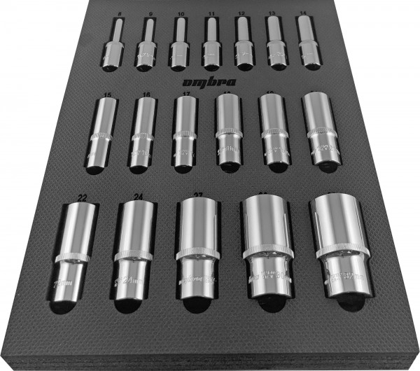 Набор головок торцевых глубоких Ombra OMT18STE, 1/2" DR