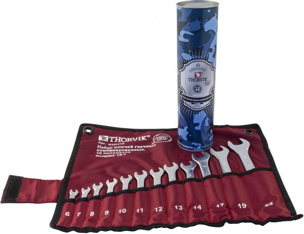 Набор ключей гаечных комбинированных W3S12TB-T, серии ARC в сумке (6-14,17,19,22 мм)