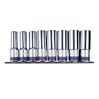 Набор глубоких торцевых головок 1/2", двенадцатигранные, 12-24 мм, 8 предметов KING TONY 4208MR11