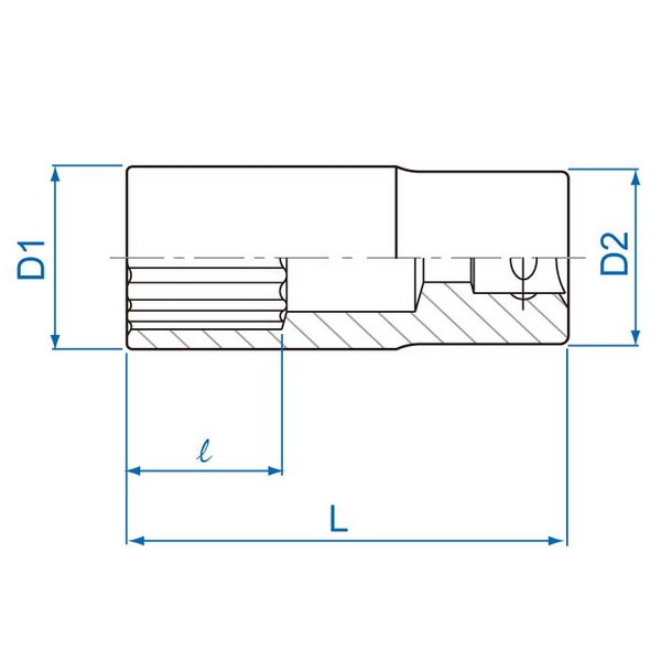 Головка торцевая глубокая двенадцатигранная KING TONY, 1/2", дюймовая