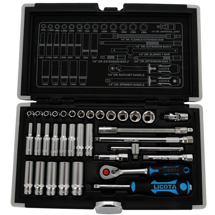 Licota ALK-0101F Набор торцевых головок 1/4" 34пр. 4-14 мм