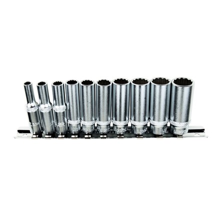 Licota TBS-23001 Набор глубоких торцевых головок 1/4" 12 гр. 5-14 мм 10пр. на линейке