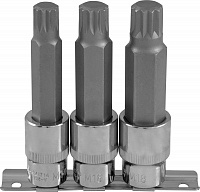 921703 Набор насадок торцевых 1/2"DR с вставками-битами SPLINE на держателе, M14-M18, 100 мм, 3 предмета