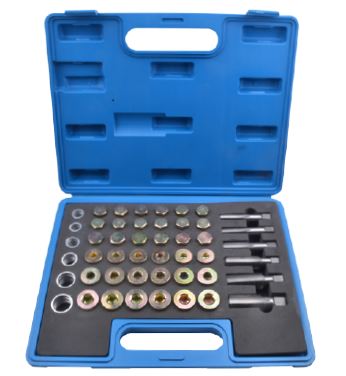 Набор метчиков и пробок для восстановления резьбы маслосливных отверстий114пр.(М13х1.25, М13х1.5, М15х1.5, М17х1.5, М20х1.5, М22х1.5), в кейсе