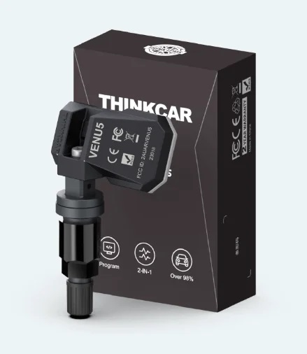 Датчик TPMS зажимной программируемый универсальный металлический THINKCAR VENU 5 (433МГц+315МГц, черный)