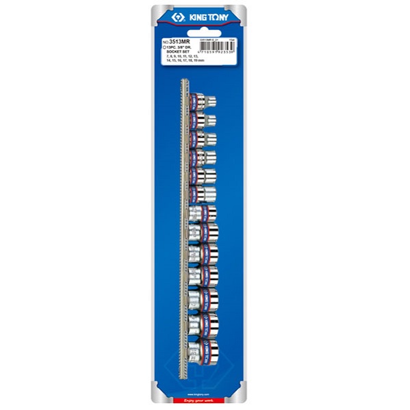 Набор торцевых головок 3/8", шестигранные, 7-19 мм, 13 предметов KING TONY 3513MR