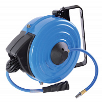 Шланг KING TONY 79912-10 на автоматической катушке, полиуретановый 8х12 мм, 10 м, резьба 1/4"