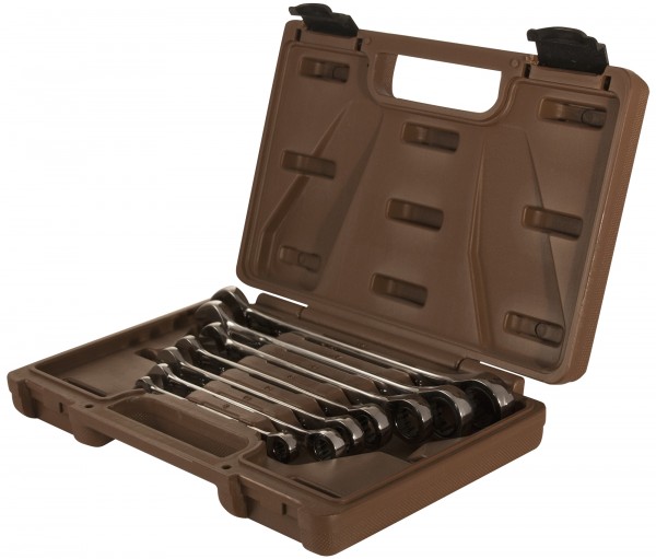 Набор ключей гаечных комбинированных трещоточных  Ombra 935007 SNAP GEAR (8-19 мм, 7 предметов)