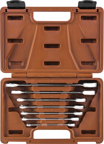 Набор ключей гаечных комбинированных трещоточных  Ombra 935007 SNAP GEAR (8-19 мм, 7 предметов)