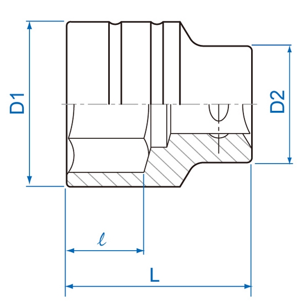 Головка торцевая стандартная шестигранная KING TONY, 1/2", дюймовая