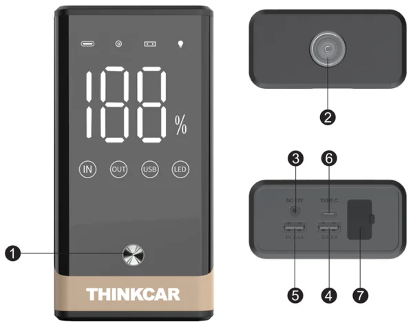Устройство пусковое портативное THINKCAR TJS-160 (12V, емкость 16 Aч)