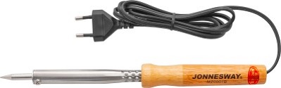 Паяльник электрический с деревянной рукояткой, паяльный стержень 7 мм, 80W, 220V-240V, T=480 C  Jonnesway MZ0001B