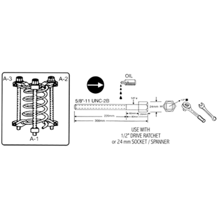 Licota ATC-2161 Стяжка для пружин с обхватом витка