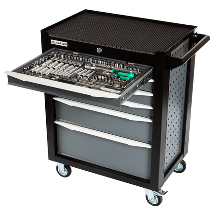 GARWIN PRO EQ-000012 Тележка инструментальная Standart 6 полок, с комплектом инструмента в разборном кейсе, 169 пр.