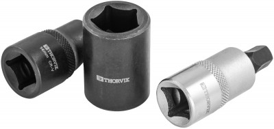 PBCSS3 Набор головок торцевых и насадки со вставкой-битой с пятигранным профилем для обслуживания тормозных механизмов 1/2"DR, 3 предмета