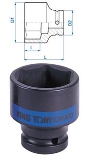 Головка торцевая ударная шестигранная KING TONY, 1", 37 и 45 мм