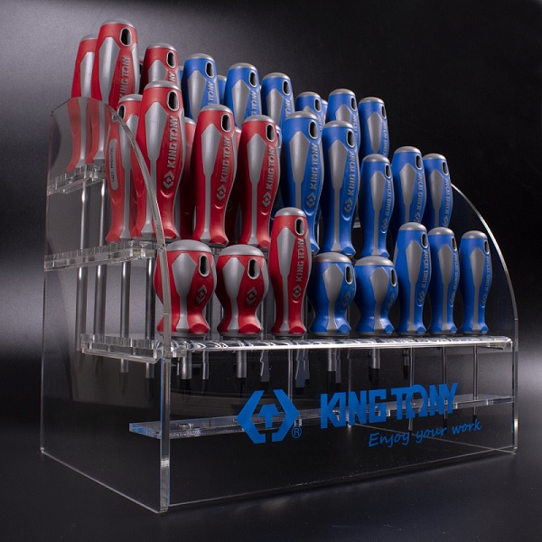 Стенд со стандартными отвертками KING TONY 31427MR, серии 1421, 1422, 1423, 1427, 40 предметов