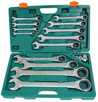 Набор ключей комбинированных трещоточных JONNESWAY W45117S  (72 зуба, 17 предметов)