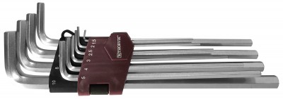 Набор ключей торцевых HKL10S шестигранных удлиненных, H1.5-H10, 10 предметов