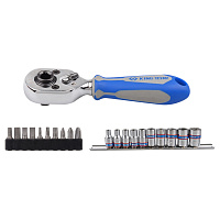 Набор вставок (бит) и головок с трещоткой 1/4" TORX, HEX, PH, 21 предметов KING TONY 2501MR