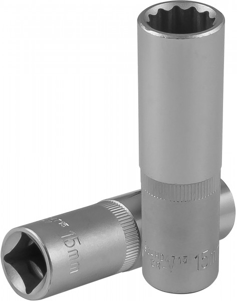 Головка торцевая глубокая S04HD4715, 12-гранная 1/2"DR, 15 мм